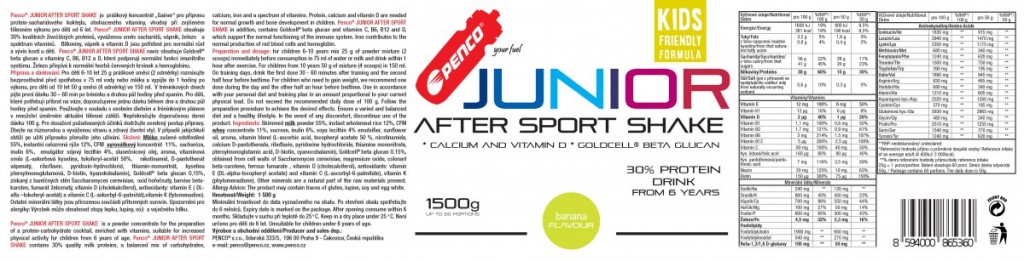 Regenerační nápoj pro juniory  JUNIOR AFTER SPORT SHAKE 1500g  Banán č.2
